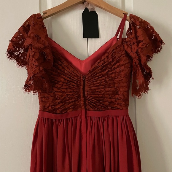 Beautiful formal, wedding guest dress petite XS. Color is burnt orange - Picture 4 of 6
